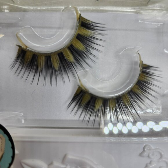 G.H.S Printed Two-Tone Yellow & Black False Eyelashes [Japanese Edition] [NWOT] - Picture 3 of 4